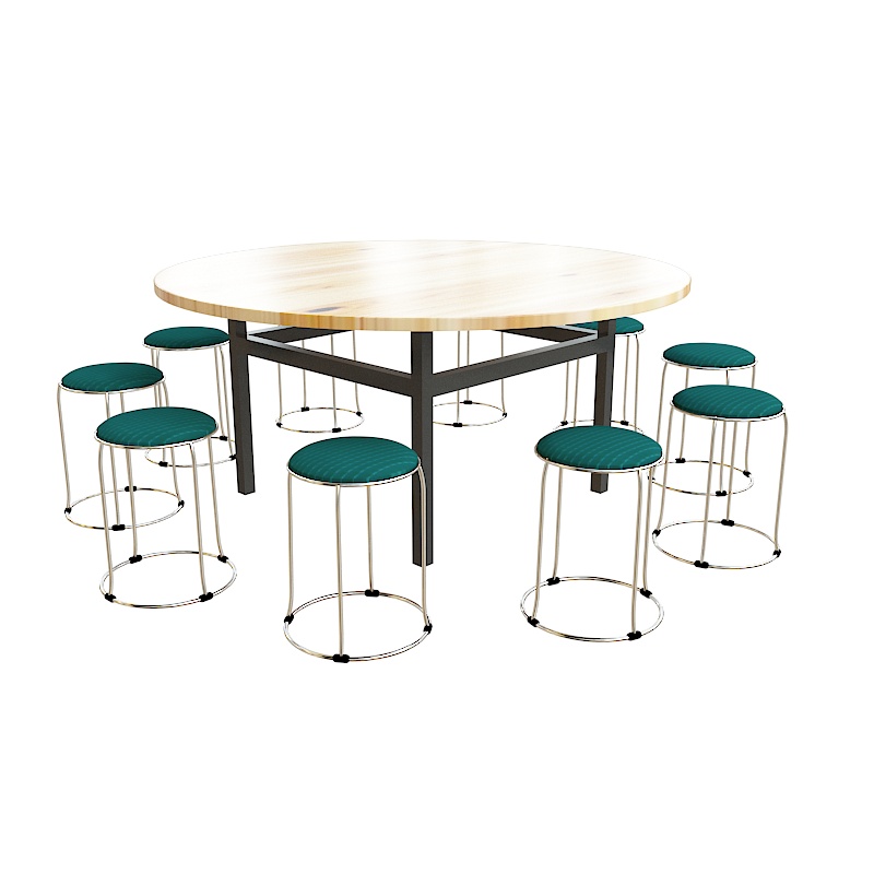 圆凳（墨绿色绒布面）